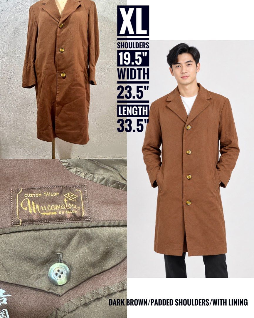Men's Long Blazer/Coat (Category: Coats, Jackets and Outerwear) located in Tarlac. Submitted by ej202177 (Listing ID 1463660073, Image 1). Description: Dark brown Japan coat With lining,quality coat Measurements posted Location: Tarlac .