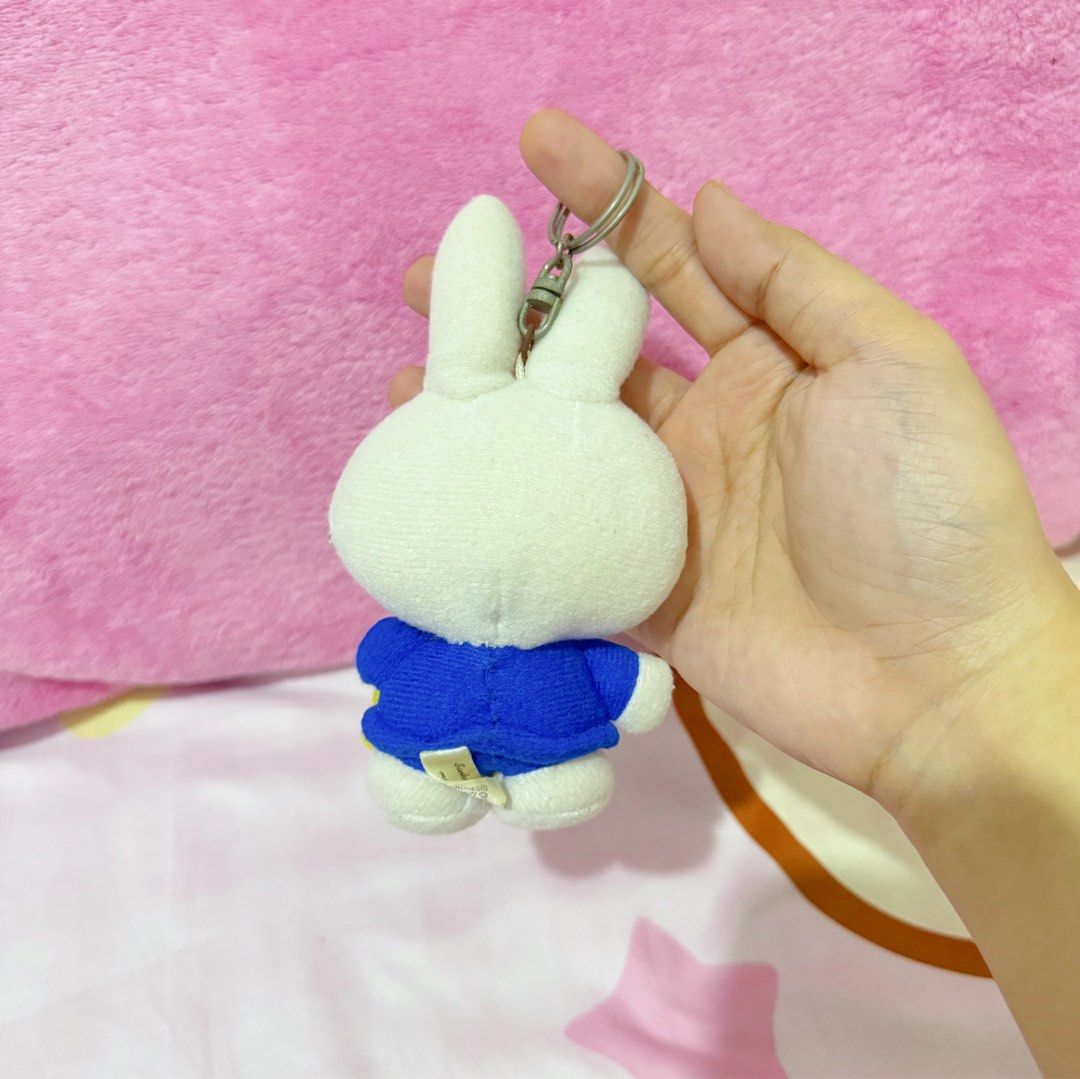 Miffy Blue Sunken Keyring Charm Plush (Category: Plushies & Soft Toys) located in Manila. Submitted by ashyyel_ (Listing ID 1463675771, Image 2). Description: tarnish na oo keyring niya, pwede palitan .