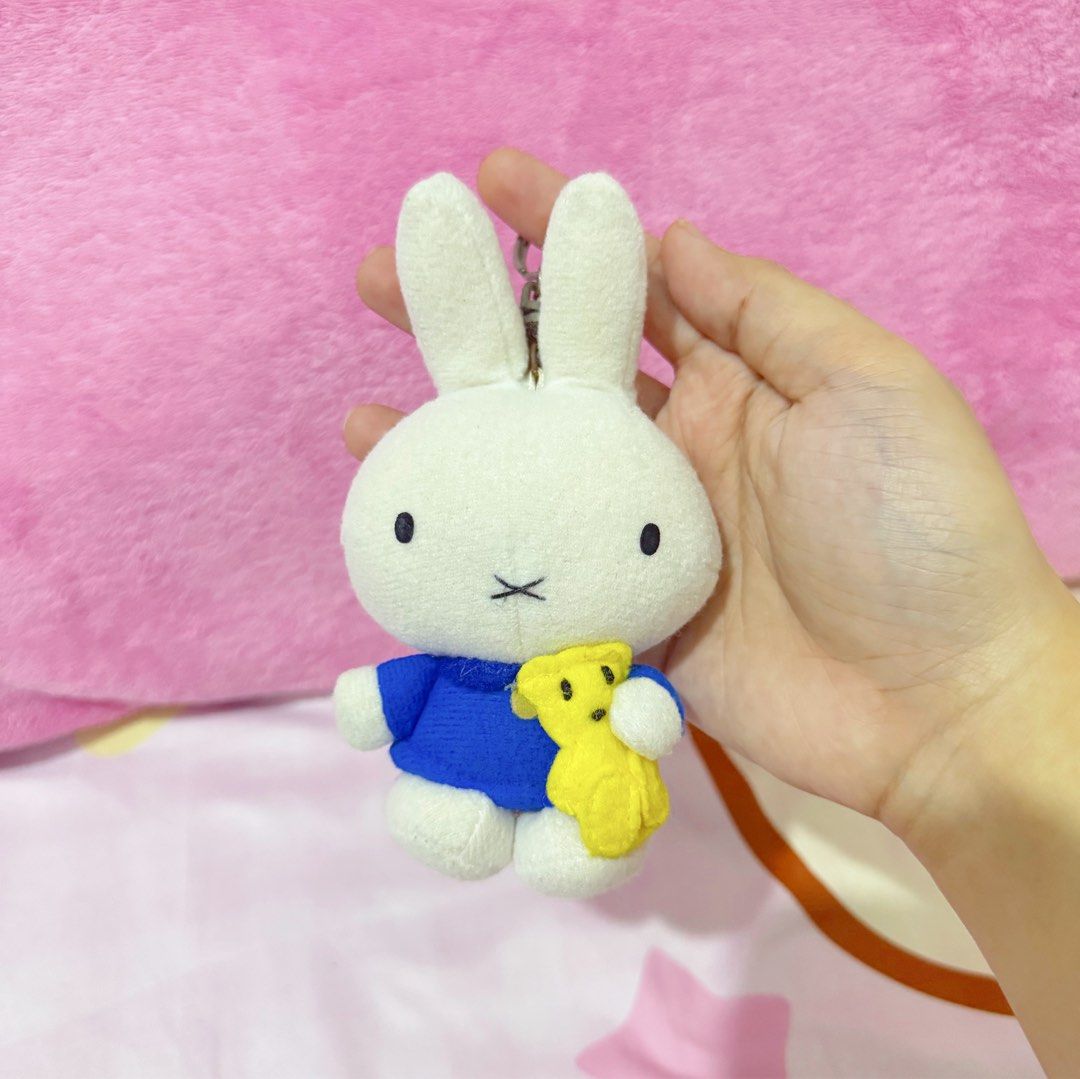 Miffy Blue Sunken Keyring Charm Plush (Category: Plushies & Soft Toys) located in Manila. Submitted by ashyyel_ (Listing ID 1463675771, Image 1). Description: tarnish na oo keyring niya, pwede palitan .