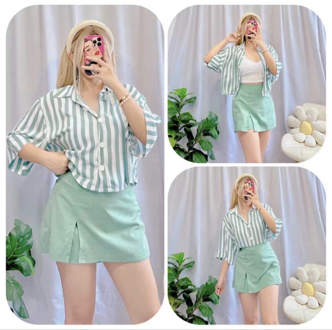Mint Green Coords (Category: Sets or Coordinates) located in Marikina City. Submitted by misschicpreloved (Listing ID 1463723686, Image 2). Description: Used once Size S-L.