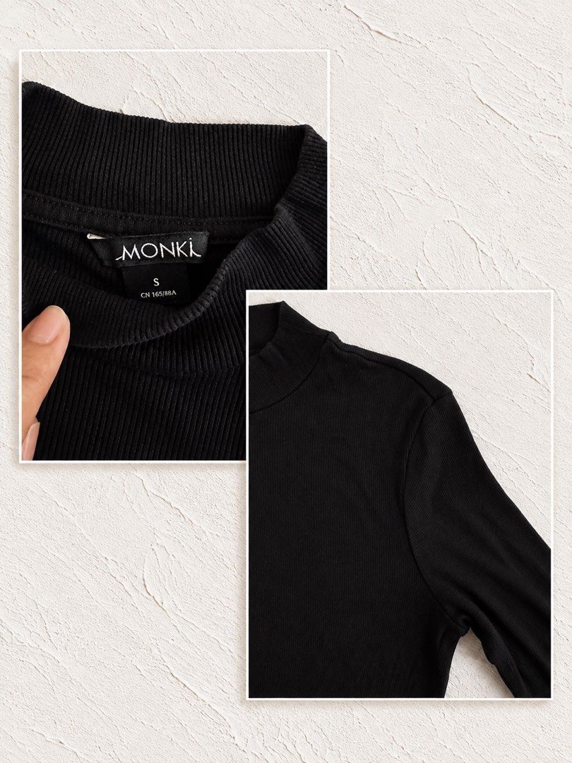 Monki Turtleneck Top in Black (Category: Longsleeves) located in Makati City. Submitted by stylehub.mnl (Listing ID 1463576186, Image 1). Description: No flaws Simple and Classy Color is 9/10.