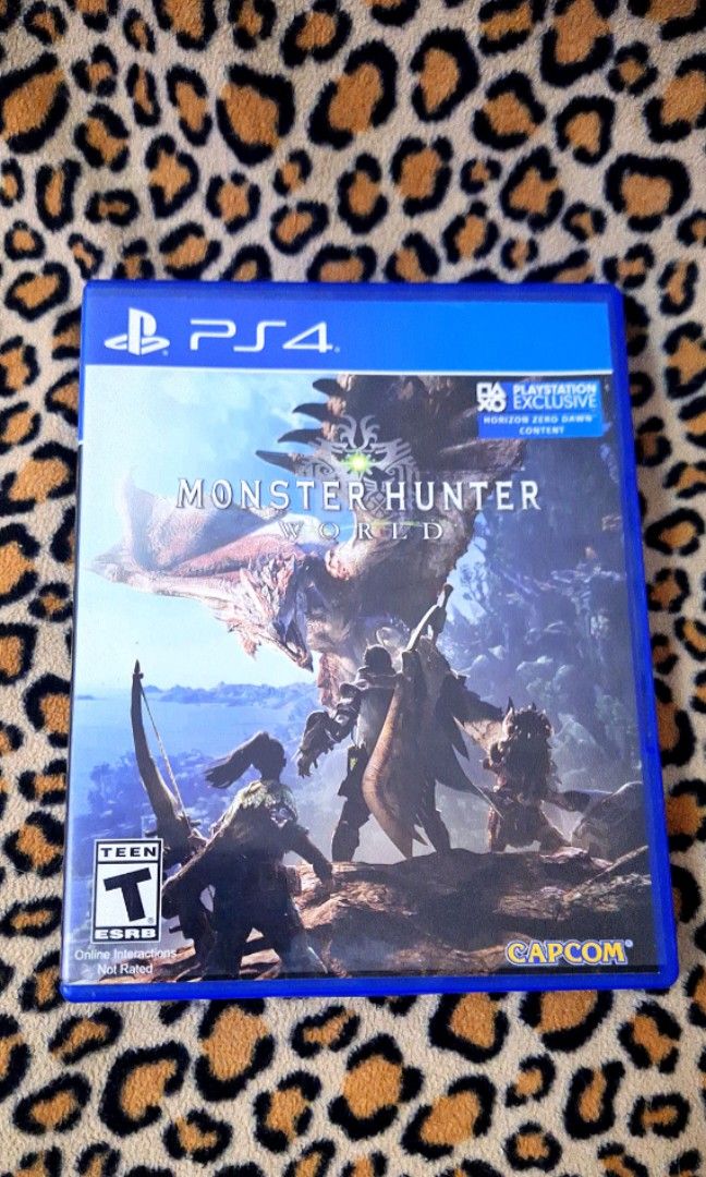 Monster Hunter World PS4 Game (Category: PlayStation) located in Antipolo. Submitted by fattofu (Listing ID 1463616740, Image 1). Description: - Monster Hunter World for PS4 - Base Game - PlayStation Exclusive - Rated T for Teen - Exciting Action RPG - Perfect for fans of the series - Get ready to hunt massive monsters!.