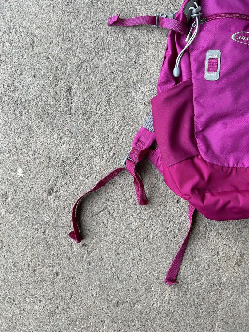 Mont-bell First Pack 15 Pink Backpack (Category: Backpacks) located in Santa Cruz. Submitted by uyaxxxxx (Listing ID 1463632290, Image 3). Description: - Pink Mont-bell backpack - Model: First Pack 15 - Features multiple pockets - Adjustable straps for comfort - Ideal for day trips or hiking - Minor scuffs on exterior fabric - Zippers are in good working condition - Ready for its next adventure! -No issue -Goodcondition -Colorate 10/10 pm more de
