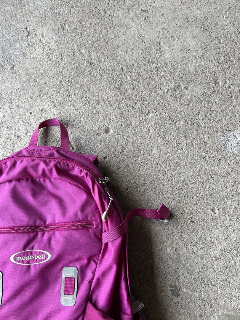 Mont-bell First Pack 15 Pink Backpack (Category: Backpacks) located in Santa Cruz. Submitted by uyaxxxxx (Listing ID 1463632290, Image 2). Description: - Pink Mont-bell backpack - Model: First Pack 15 - Features multiple pockets - Adjustable straps for comfort - Ideal for day trips or hiking - Minor scuffs on exterior fabric - Zippers are in good working condition - Ready for its next adventure! -No issue -Goodcondition -Colorate 10/10 pm more de