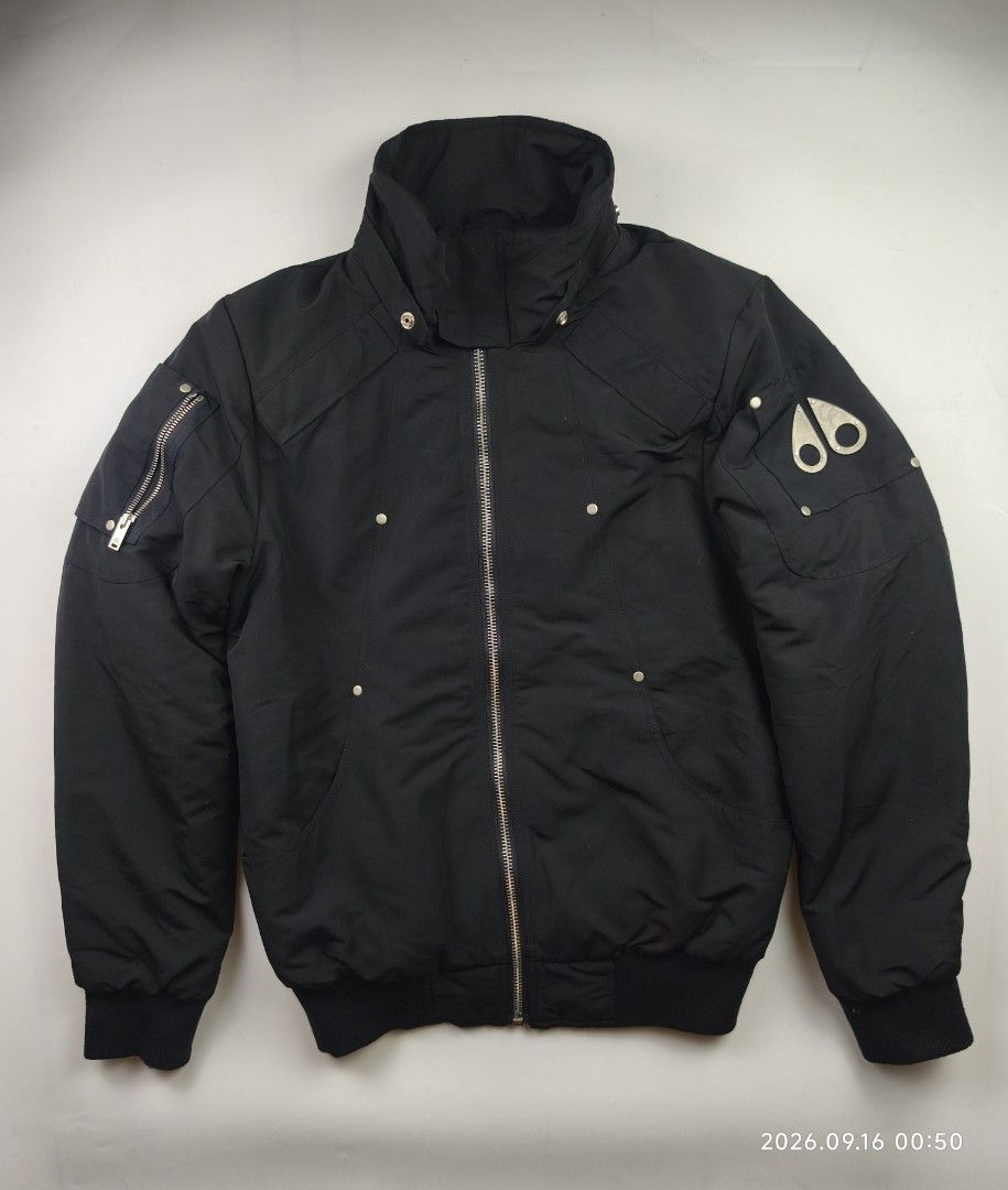 Moose knuckles ballistic bomber jacket (Category: Coats, Jackets and Outerwear) located in Manila. Submitted by corner_finds (Listing ID 1463674771, Image 1). Description: size M on tag pit to pit 22.5' length 27.5' missing hood 9/10 condition or better no flaws 4499+sf dm.