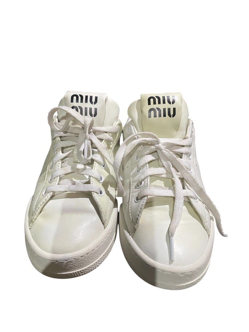 Mui Mui sneakers (Category: Looking For) located in Davao. Submitted by mj_designervintagecurator (Listing ID 1463685711, Image 1). Description: 📌signs of used, leather need lang for prof cleaning para s Yellowish part 📌10.inches - 26 cm.