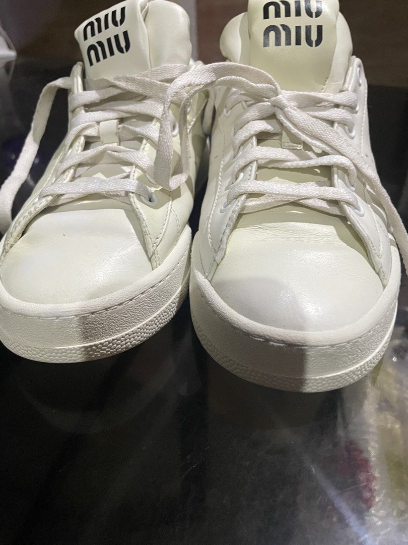 Mui Mui sneakers (Category: Looking For) located in Davao. Submitted by mj_designervintagecurator (Listing ID 1463685711, Image 2). Description: 📌signs of used, leather need lang for prof cleaning para s Yellowish part 📌10.inches - 26 cm.