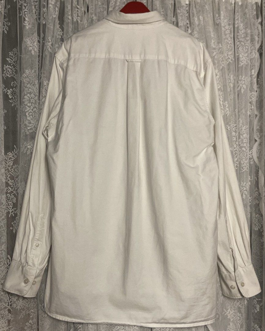 MUJI White Button-Down Polo Longsleeve (Category: Formal Shirts) located in Caloocan City. Submitted by declutteringph. (Listing ID 1463705411, Image 3). Description: Size XL on the tag! Dimensions: (inches) Shoulder width: 19” Bust width: 22” Body Length: 31” Sleeves Length: 25”.