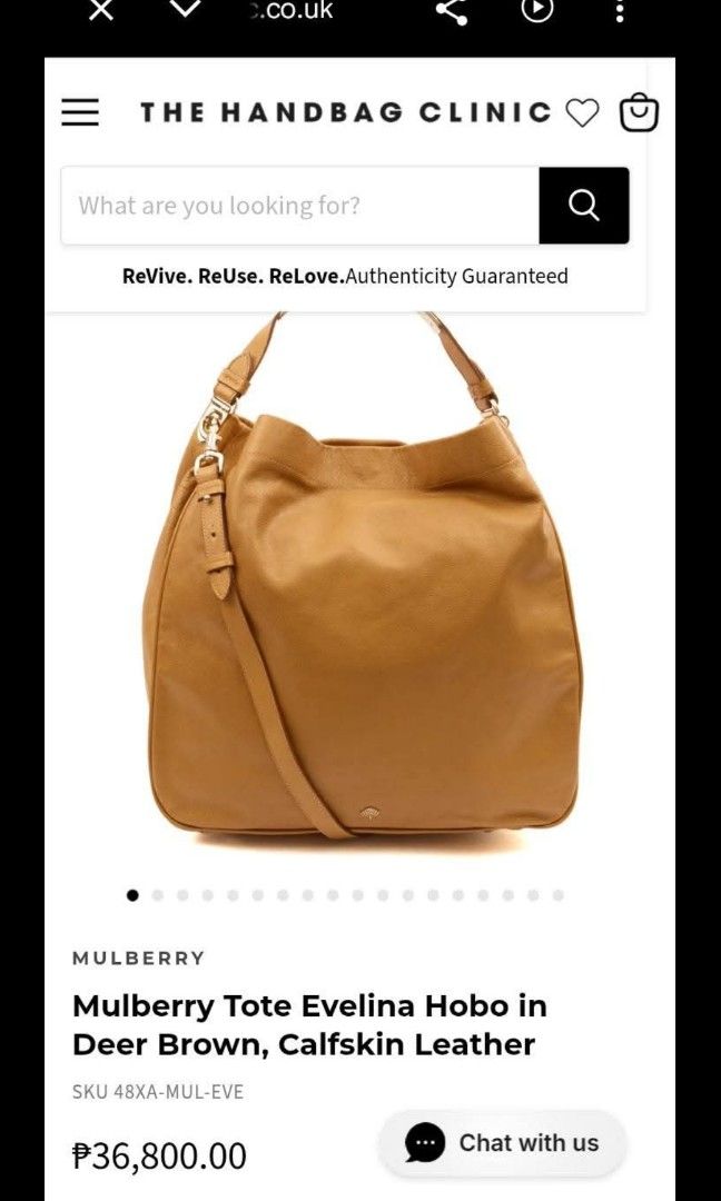 Mulberry tote evelina (Category: Luxury Bags & Wallets) located in Iloilo. Submitted by luxury.ilo1984 (Listing ID 1463574082, Image 1). Description: Thrifted Ukay Source First Pic for reference only Very Good Condition Rank AB Issue sa loob lang ung zep nya at medyo madumi Size med to semi large Two way po ito Balat na balat ung materials magaan Lang po sya.