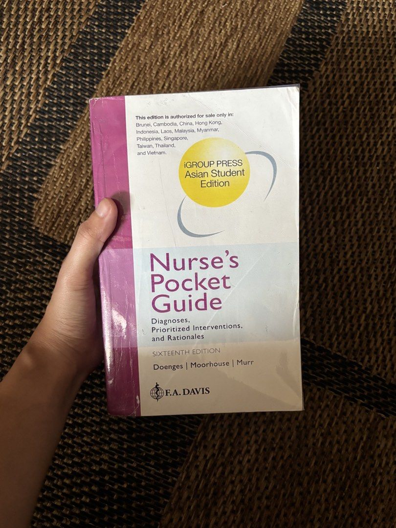 NANDA 16th Edition (Category: Textbooks) located in Manila. Submitted by dlssntskat (Listing ID 1463655632, Image 1). Description: ✔️No handwritings or annotations ✔️ Complete pages ✔️ No major damage (with minor stain at back cover) RFS: no longer needed 📍 Meet-up around Imus, Cavite area 📦 Shipping available.