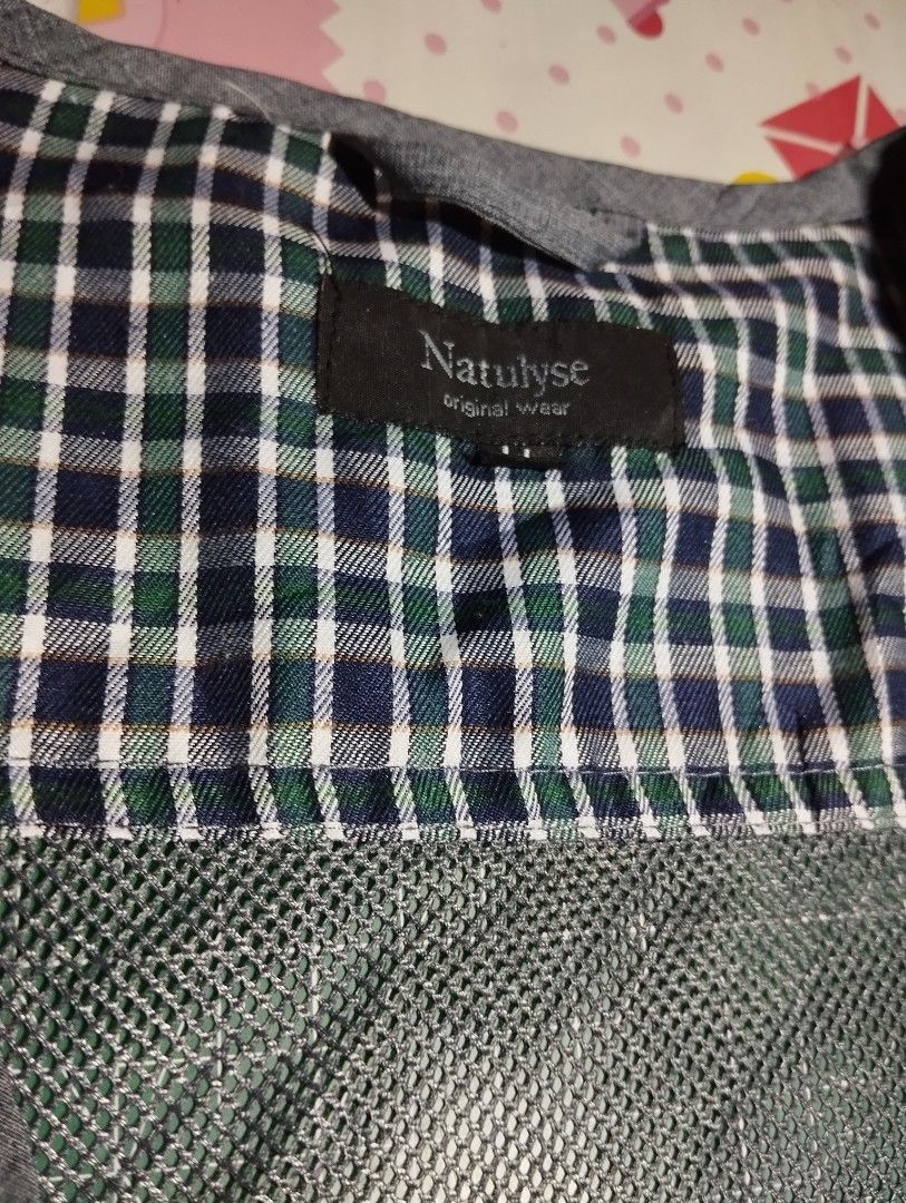 Natulyse Vest (Category: Vests) located in Makati City. Submitted by christhrift10 (Listing ID 1463605023, Image 2). Description: Natulyse Vest Large on tag 22x26 Good condition P150+sf Loc.Olympia, Makati Pick-up or delivery Gcash ready if J&T.