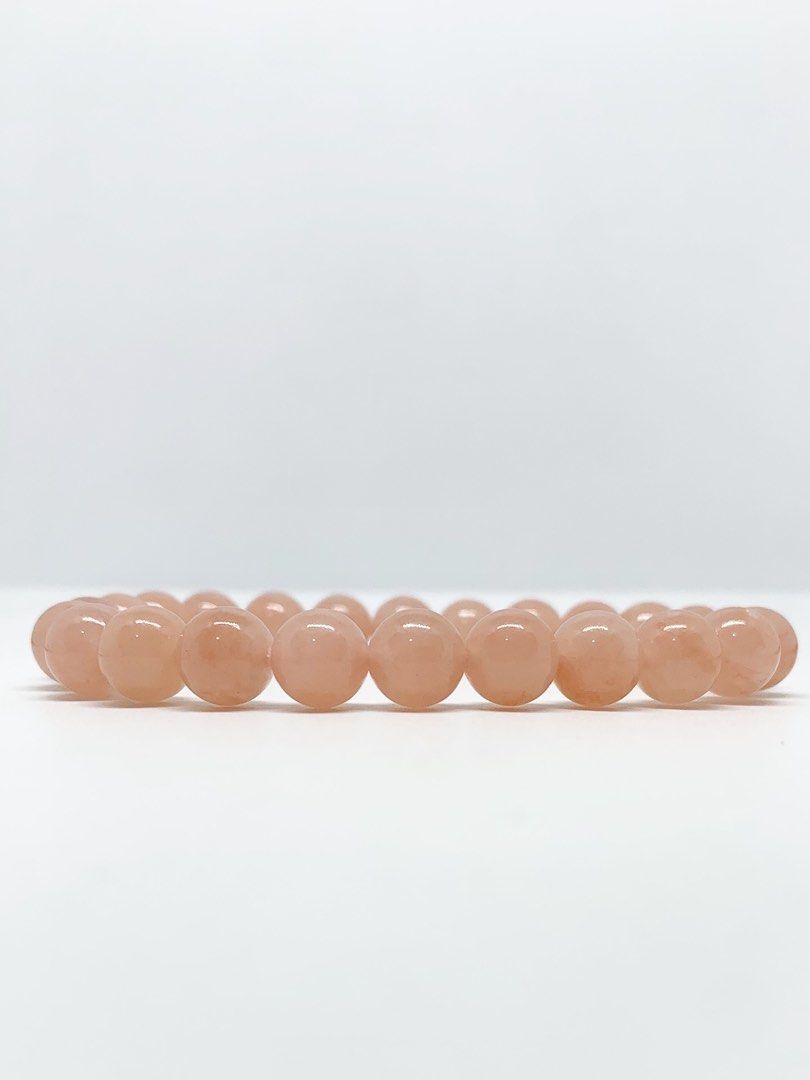 Natural Peach Pink Jade in Quartz • (Category: Bracelets) located in Cabanatuan. Submitted by cm.yen (Listing ID 1463633217, Image 1). Description: “ATTRACTS LOVE, HARMONY, INNER PEACE, SELF-LOVE, COMPASSION, EMOTIONAL HEALING, POSITIVE ENERGY, JOY, GENTLE ABUNDANCE AND HEARTFELT BLESSINGS.” ❀ Natural Peach Pink Jade in Quartz• - with certificate of authenticity P 880 | Natural Stone 💯 | 8MM ✨ - - - 𝓟𝓻𝓸𝓹𝓮𝓻𝓽𝓲𝓮𝓼 - - - ✨ Stone of Love, Ha