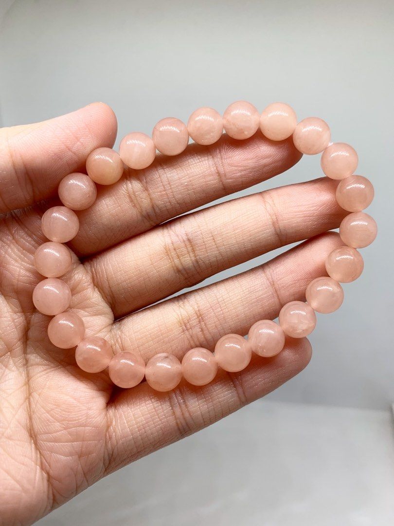 Natural Peach Pink Jade in Quartz • (Category: Bracelets) located in Cabanatuan. Submitted by cm.yen (Listing ID 1463633217, Image 3). Description: “ATTRACTS LOVE, HARMONY, INNER PEACE, SELF-LOVE, COMPASSION, EMOTIONAL HEALING, POSITIVE ENERGY, JOY, GENTLE ABUNDANCE AND HEARTFELT BLESSINGS.” ❀ Natural Peach Pink Jade in Quartz• - with certificate of authenticity P 880 | Natural Stone 💯 | 8MM ✨ - - - 𝓟𝓻𝓸𝓹𝓮𝓻𝓽𝓲𝓮𝓼 - - - ✨ Stone of Love, Ha