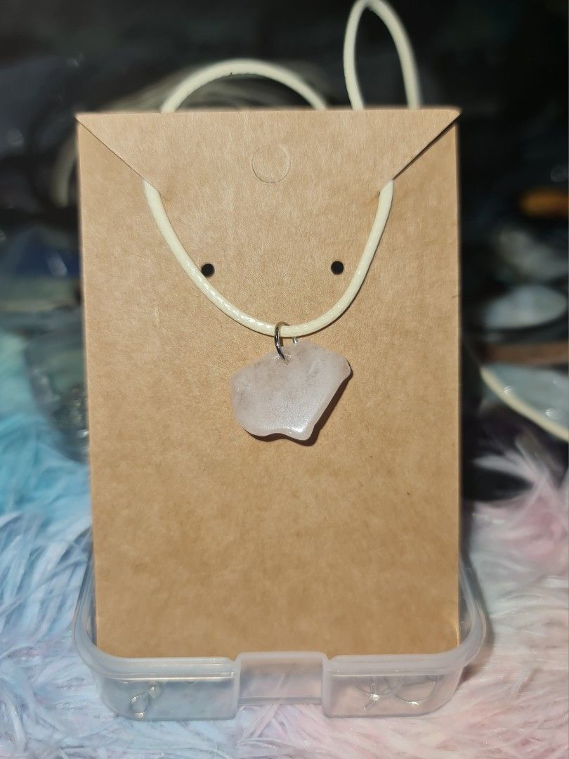 Natural Raw Quartz Pendant Necklace (Category: Necklaces) located in Baguio. Submitted by VanveVintage (Listing ID 1463612759, Image 1). Description: Natural Jadiete Donut Necklace Php 150 Each Lace: 18" Each piece of our jewelry is thoughtfully handcrafted from broken, vintage, and pre-loved pieces that might otherwise have been forgotten or discarded. Available now — send us a message for details! #UpcycledJewelry #SustainableJewelry #Recrafted