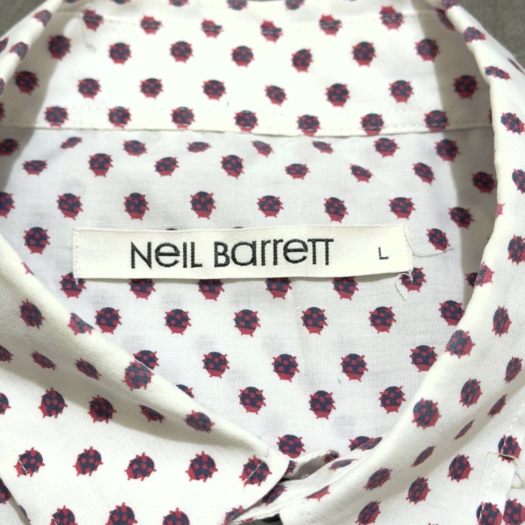 Neil Barrett Micro Ladybug Print Shirt (Category: Tshirts & Polo Shirts ) located in Dinalupihan. Submitted by brokencasket (Listing ID 1463666039, Image 3). Description: Neil Barrett Micro Ladybug Print Shirt Size L on tag. Measurements on photo. .