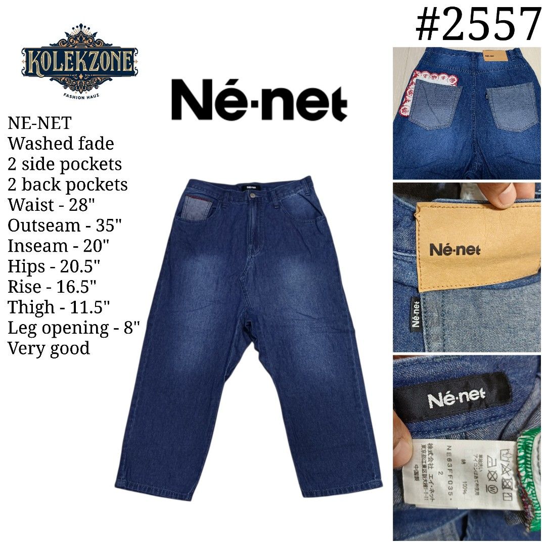 NE-NET Washed Fade Denim Jeans (Category: Jeans) located in Nasugbu. Submitted by staffpicks1515 (Listing ID 1463650028, Image 1). Description: - Brand: NE-NET - Style: Washed fade jeans - Pockets: 2 side pockets, 2 back pockets - Measurements: Waist 28", Outseam 35", Inseam 20", Hips 20.5", Rise 16.5", Thigh 11.5", Leg opening 8" - Condition: Very good.