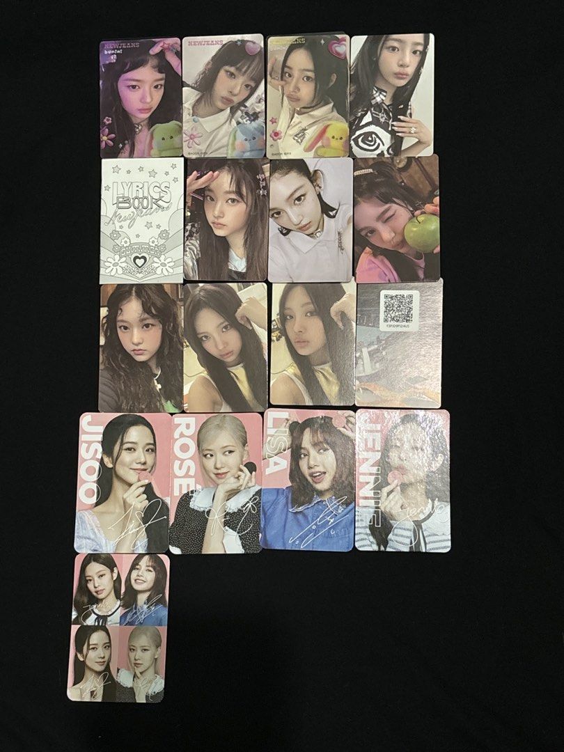 NewJeans & BLACKPINK Photocards (Category: K-Wave Merchandise) located in Manila. Submitted by kloudsharkie (Listing ID 1463608418, Image 1). Description: - With freebies - Negotiatable - Take all.