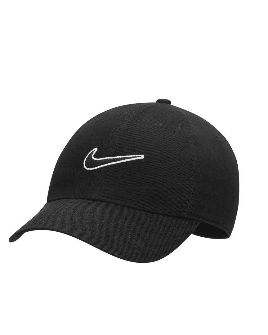 Nike Black Baseball Cap with White Swoosh Logo (Category: Caps & Hats) located in Pasig City. Submitted by abogadosupremo (Listing ID 1463626638, Image 3). Description: - Classic black Nike cap - Iconic white embroidered swoosh logo - Adjustable strap for a comfortable fit - Ideal for everyday wear or sports - Simple and stylish design - 100% Legit and Authentic - Very Good Condition - Color may vary due to lighting - No issue at all - Size : One