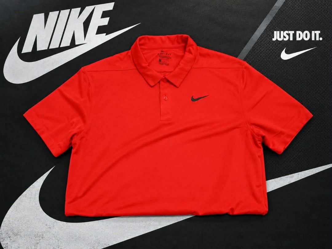 Nike Dri-FIT Red Polo Shirt (Category: Tshirts & Polo Shirts ) located in Manila. Submitted by christian_22 (Listing ID 1463597662, Image 1). Description: - Red Nike Dri-FIT Polo Shirt - Short Sleeves - Classic Collar with Button Placket - Embroidered Nike Swoosh Logo on Chest - Ideal for Sports or Casual Wear - Breathable Fabric for Maximum Comfort.