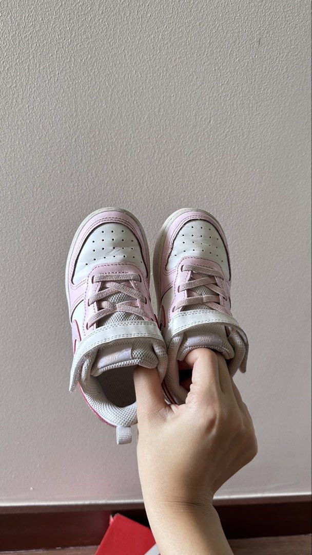 Nike Kids Pink White Sneakers (Category: Babies & Kids Fashion) located in Taguig. Submitted by bpyte0408 (Listing ID 1463596820, Image 3). Description: Nike Pink/White Shoes for Toddler - 100% Authentic - Includes original Nike box - Size 9C.