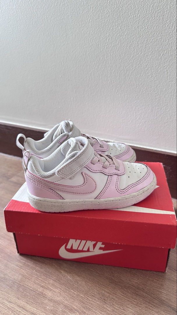 Nike Kids Pink White Sneakers (Category: Babies & Kids Fashion) located in Taguig. Submitted by bpyte0408 (Listing ID 1463596820, Image 1). Description: Nike Pink/White Shoes for Toddler - 100% Authentic - Includes original Nike box - Size 9C.