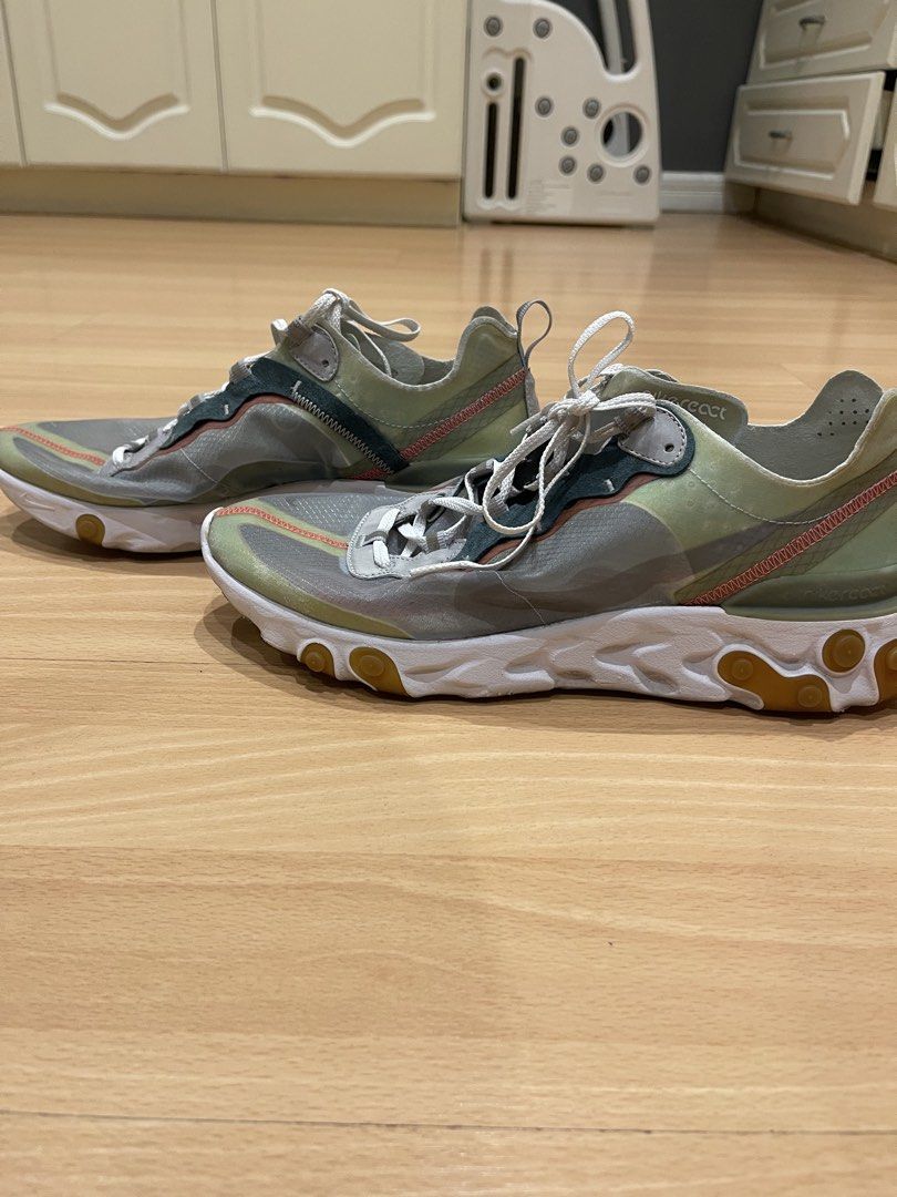 Nike React Element 87 "Light Orewood Brown" (SIZE 11.5) (Category: Sneakers) located in Quezon City. Submitted by brightwolf_7ef5d3 (Listing ID 1463597707, Image 2). Description: - Nike React Element 87 in Light Orewood Brown - Features a translucent upper with eye-catching green and orange accents - Equipped with comfortable React foam sole for all-day wear - Perfect for everyday use.
