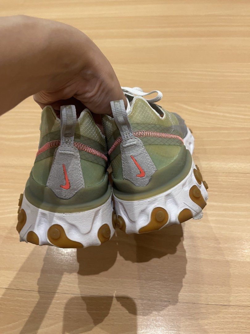 Nike React Element 87 "Light Orewood Brown" (SIZE 11.5) (Category: Sneakers) located in Quezon City. Submitted by brightwolf_7ef5d3 (Listing ID 1463597707, Image 3). Description: - Nike React Element 87 in Light Orewood Brown - Features a translucent upper with eye-catching green and orange accents - Equipped with comfortable React foam sole for all-day wear - Perfect for everyday use.