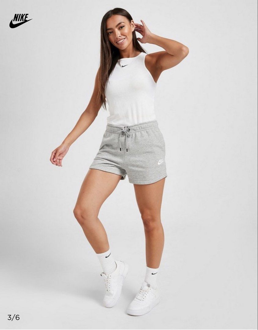 NIKE Sportswear Essential Shorts Grey (Category: Shorts) located in Cavite. Submitted by hand.picked (Listing ID 1463563648, Image 3). Description: NIKE Sportswear Essential Shorts Grey Size: XSmall 13.5” Waistline (stretchable) 12” Length 11” Leg Opening Condition: Excellent.
