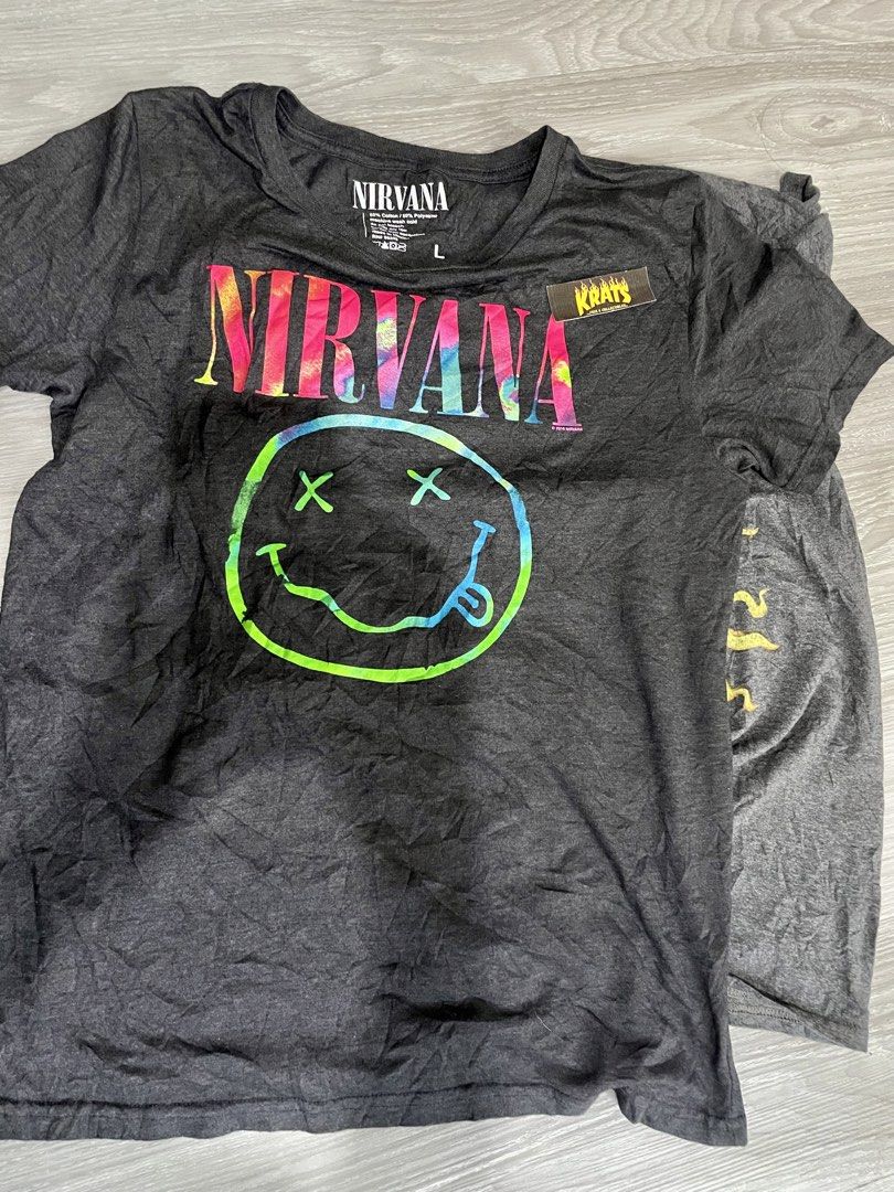 Nirvana And Sublime Band Shirt Set (Category: Tshirts & Polo Shirts ) located in Bacolod City. Submitted by kRatoYs24 (Listing ID 1463742315, Image 3). Description: Ukay Fresh Items Band Shirt Set Sublime Small Tag - 18.5 W / 27L Nirvana Large Tag But Fit To Small Only - 18.5 W / 27 L Good Con / Ukay Fresh Wash Nyo Na Lang Paymwnt Via Gcash 1,000 Only Set Bacolod City ( Freeship Nationwide Via Lbc Pick Up Branch Sa Malayo ).