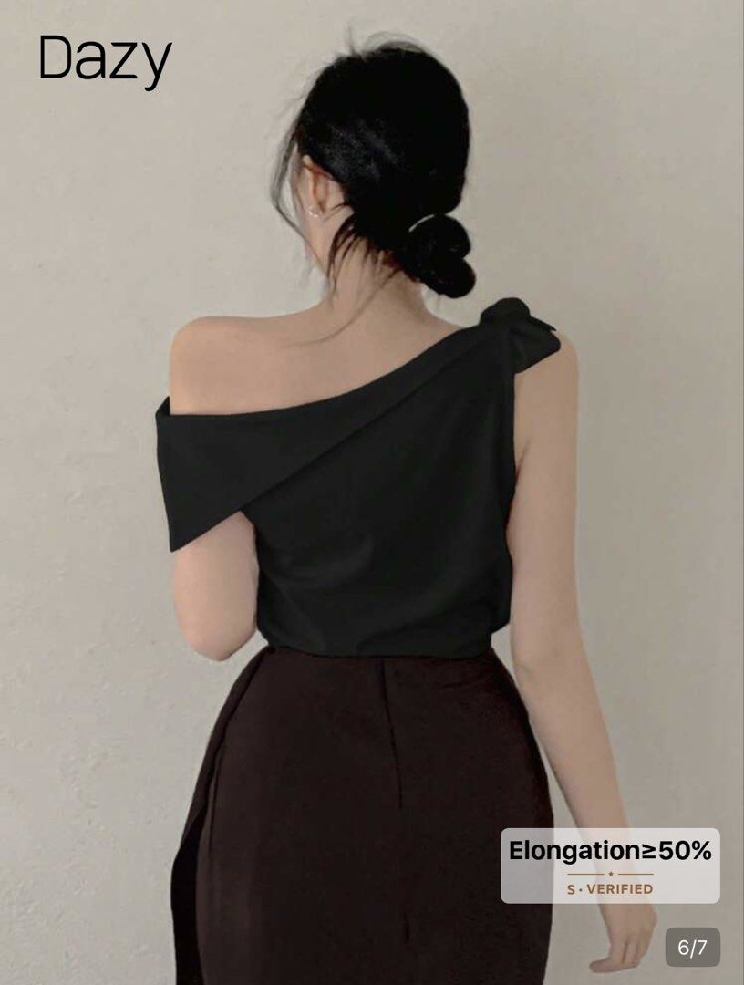 Oblique Collar Cold-Shoulder Tied Bow (Category: Others Tops) located in Naga. Submitted by ayenshia (Listing ID 1463637960, Image 3). Description: Worn only once for just a random day. In excellent condition with no flaws, offering a timeless style that pairs well with both casual and formal looks. Perfect for someone seeking a nearly-new piece at a great value. P.S. Photo is from Shein, used only for style reference..
