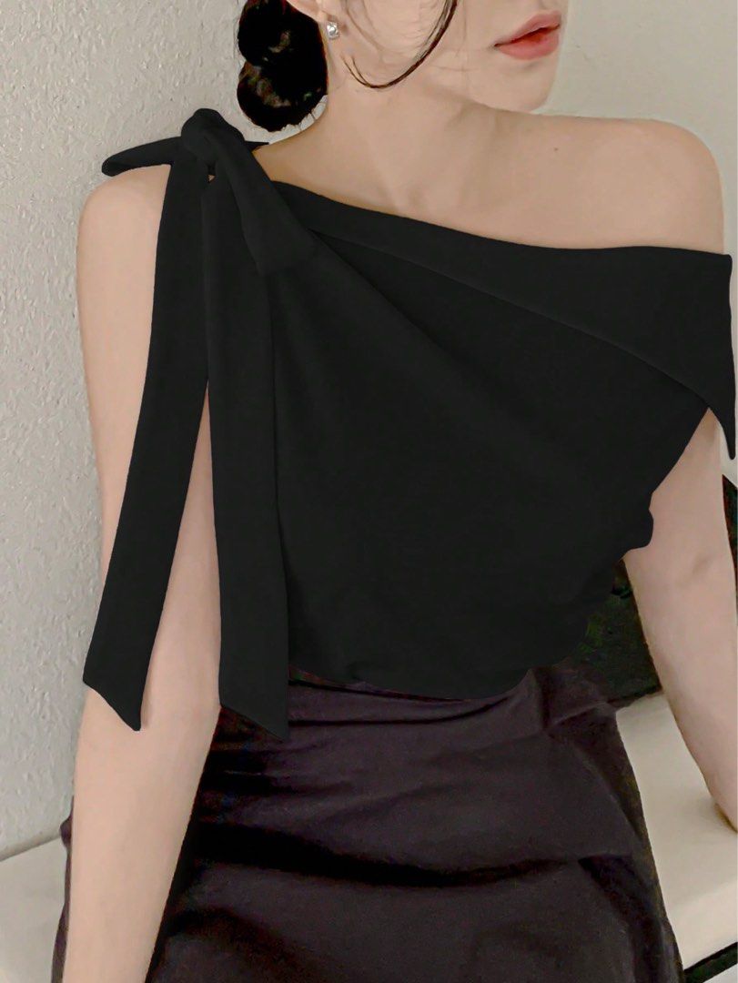 Oblique Collar Cold-Shoulder Tied Bow (Category: Others Tops) located in Naga. Submitted by ayenshia (Listing ID 1463637960, Image 1). Description: Worn only once for just a random day. In excellent condition with no flaws, offering a timeless style that pairs well with both casual and formal looks. Perfect for someone seeking a nearly-new piece at a great value. P.S. Photo is from Shein, used only for style reference..