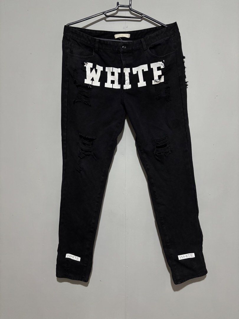Off white jeans (Category: Jeans) located in Davao. Submitted by hippiehappy420 (Listing ID 1463584572, Image 1). Description: Off white jeans Waistline 36 Very good condition Washed and sanitized ship nationwide Negotiable price Visit my listings for more affordable clothings! Shirt Pants Shorts Caps Bags Jogger Blouse Jeans Hoodies Accessories Etc..
