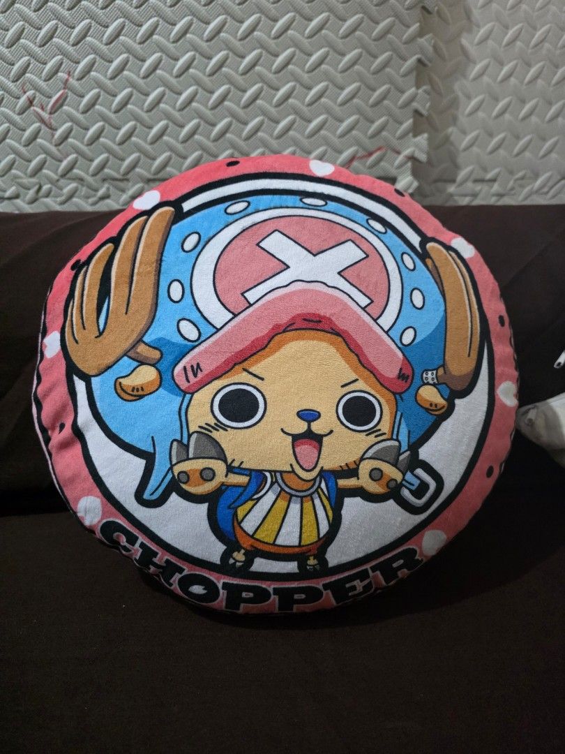 One Piece Chopper Round Plush Pillow (14-15") (Category: Plushies & Soft Toys) located in Mandaluyong City. Submitted by kendykeyn (Listing ID 1463608765, Image 3). Description: - Cute round pillow featuring Chopper from One Piece (around 14-15") - Perfect for One Piece fans and collectors. - Made with soft and plush material. - Ideal for room decoration or lounging. - A fun addition to any anime collection..