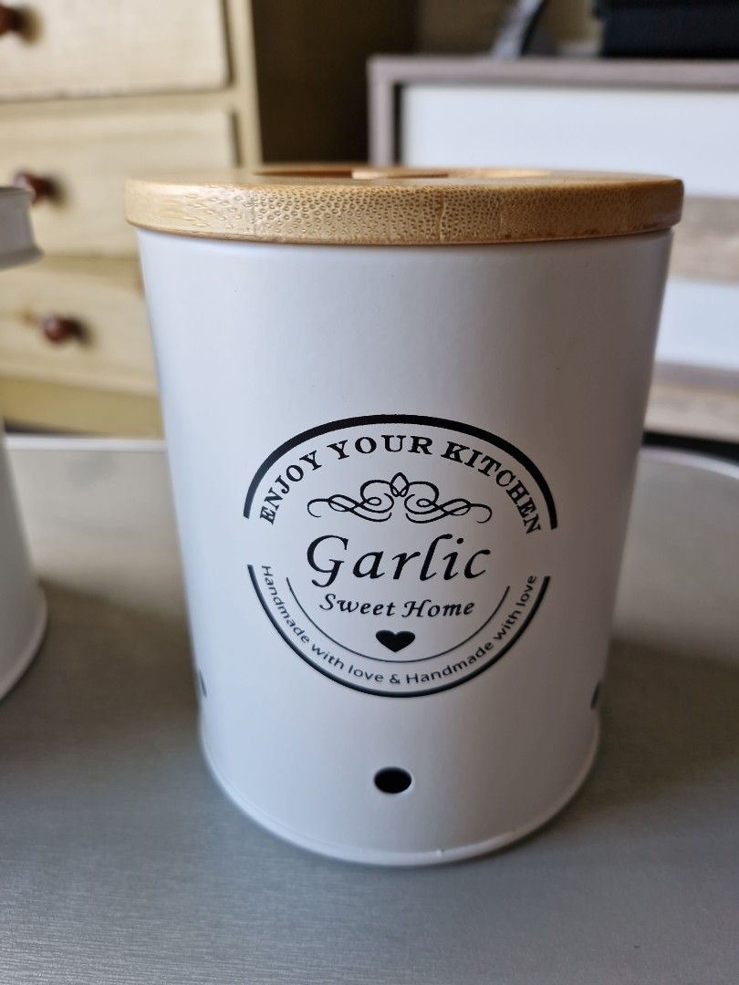 Onion and garlic organizer cans (Category: Food Organization & Storage) located in Quezon City. Submitted by declttermum (Listing ID 1463599126, Image 3). Description: Brandew onion and garlic organizer cans. No issues. Wysiwyg. Available by December. #onioncontainer #garliccontainer #kitchenorganizer.
