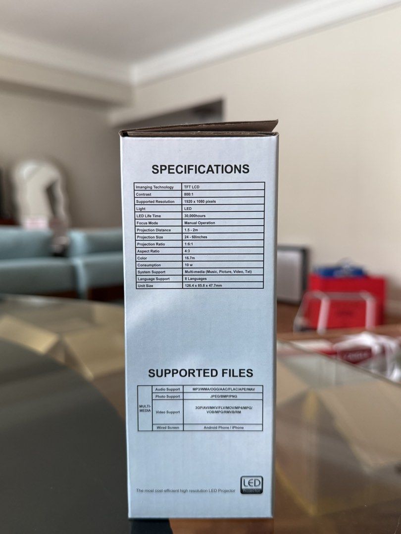OPTIMUS LED PROJECTOR (Category: Projectors) located in Makati City. Submitted by TZ.Collections (Listing ID 1463591048, Image 3). Description: -BRAND-NEW -SLIGHTLY NEGOTIABLE -FREE SHIPPING WITHIN MAKATI.
