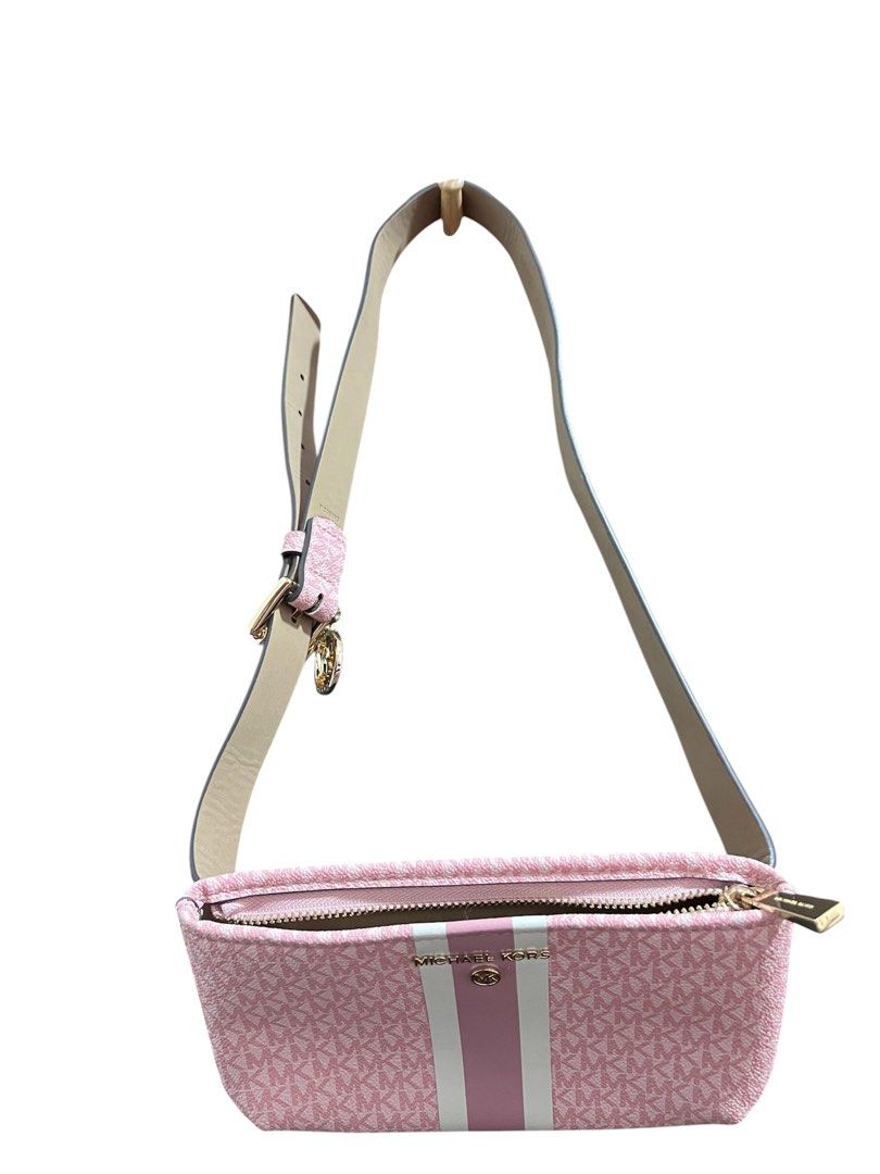 Original Michael Kors pink monogram belt bag (Category: Belt bags, Clutches and Pouches) located in Taguig. Submitted by collectionsbykhrisna (Listing ID 1463630130, Image 2). Description: Once used Michael Kors pink monogram belt bag.