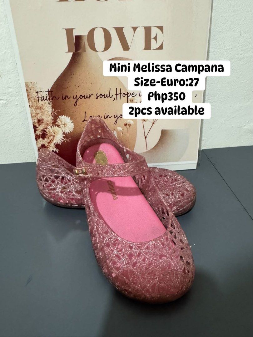 Original Mini Melissa Campana Euro size 27 (Category: Babies & Kids Fashion) located in Porac. Submitted by 3mgoodfinds (Listing ID 1463700913, Image 2). Description: PRELOVED SANDALS SHOES FOR KIDS !!! We do Shipping Nationwide!!! Payment first Policy NOTE:New Miners kindly send Complete details !!! Disclaimer:🛍️ PRELOVED BRANDED 👟✨ ✨ Actual items shown on picture!! ✨ Details, size & condition will be disclosed ✨ Please check the item carefull