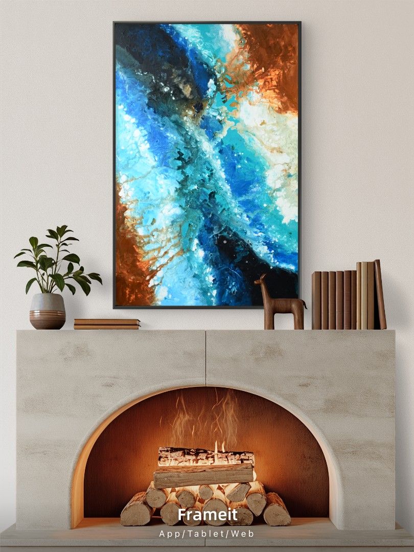 PAINTING FOR SALE (Category: Wall Decor) located in Bulacan. Submitted by janeadan_arts (Listing ID 1463697983, Image 3). Description: NEW ARTWORKS ALERT! Freshly finished these 2 abstract pieces! One is giving calm ocean flow, and the other gives cozy cosmic earth vibes. Perfect addition for your home, condo, or studio space! ✅ Both pieces are AVAILABLE ✅ Open for custom/commissioned artwork 💬 PM me for price, size details, or reservations! 📩 