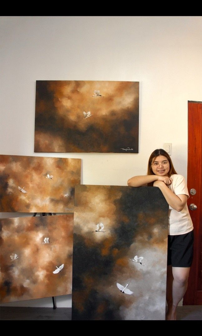 PAINTING FOR SALE (Category: Wall Decor) located in Bulacan. Submitted by janeadan_arts (Listing ID 1463698998, Image 1). Description: 💚PAINTINGS FOR SALE💚 Fresh off the easel! 🖌️✨😊 Excited to share my newest collection of acrylic paintings on stretched canvas. Each piece is handcrafted with passion to bring atmospheric energy straight to your space! 🚚 Ready to ship (Buyer handles delivery fee) 💬 DM for pricing, dimensions, or custom inquir