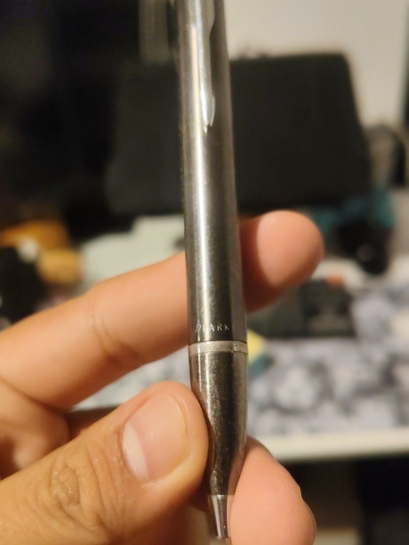 Parker Pen - Classic Design (Category: Stationery & School Supplies) located in Mabalacat. Submitted by dam-sun (Listing ID 1463644412, Image 2). Description: - Classic Parker pen - Silver tone with dark barrel - Reliable for everyday tasks, notes, and signing documents.