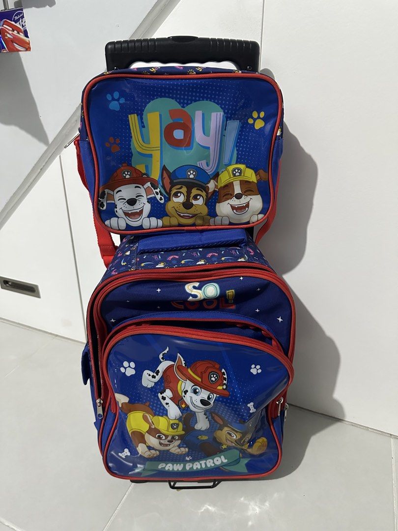 Paw Patrol Stroller Bag (Category: Babies & Kids Fashion) located in Dasmarinas. Submitted by lovemariz (Listing ID 1463664504, Image 1). Description: Almost new Good for Nursery or Kinder Raincoat for bag included .