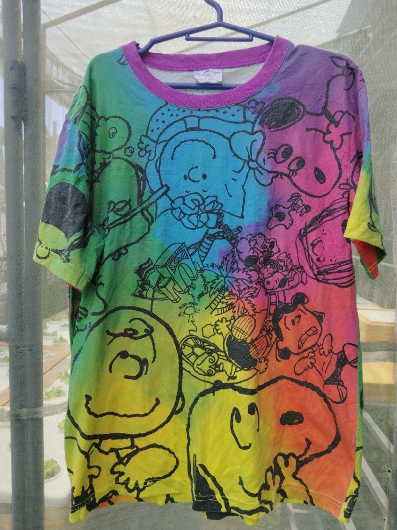 Peanuts snoopy aop tshirt (Category: Activewear) located in Legazpi City. Submitted by genobecollectives (Listing ID 1463572851, Image 1). Description: peanuts snoopy tee 400 free ship - Features iconic characters including Charlie Brown and Snoopy. - Material: Comfortable polyester and cotton blend. - Size: Large (L).20 x 26 - Authentic merchandise from Universal Studios Japan. - A must-have for any Peanuts enthusiast!.