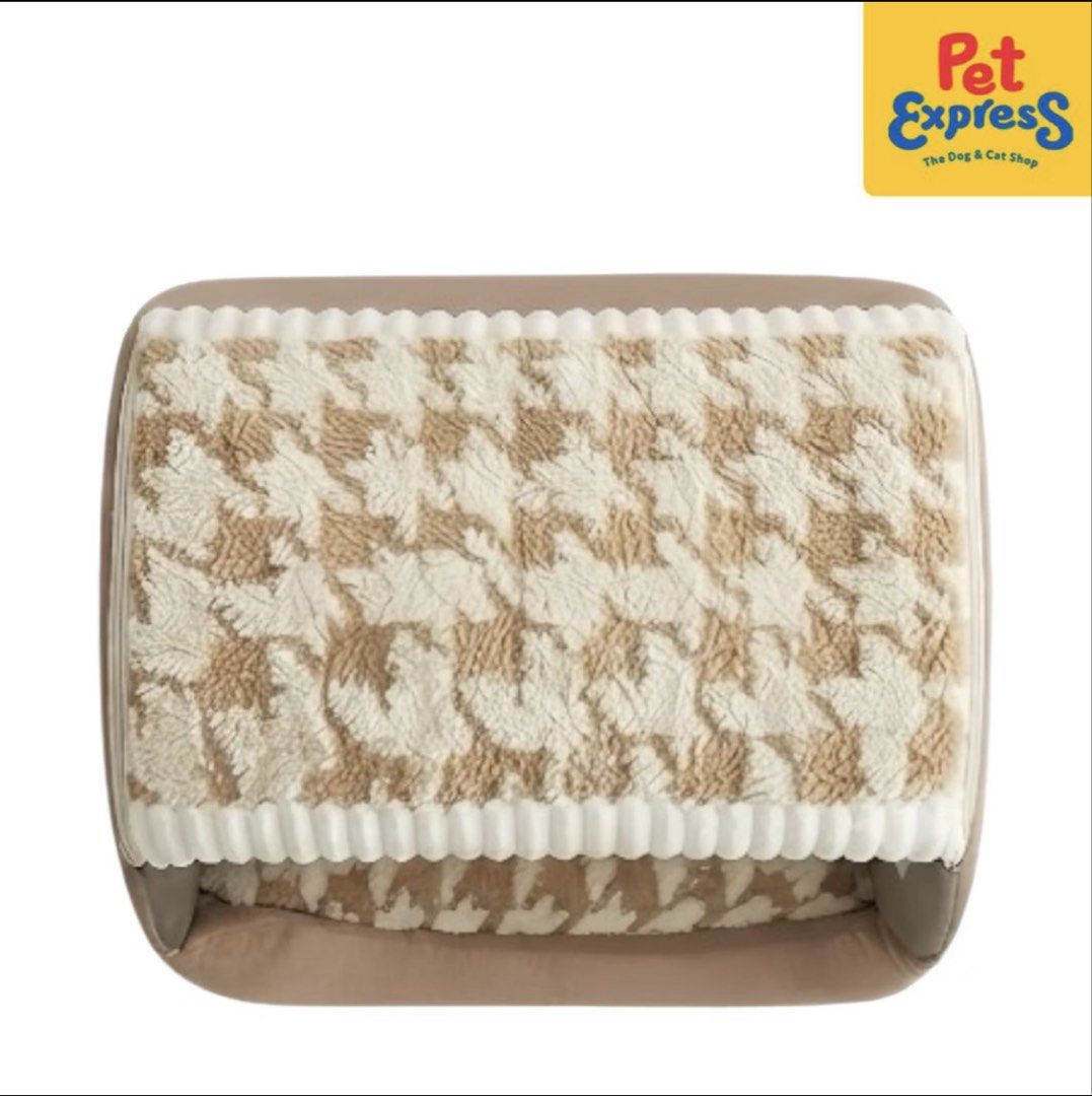 Pet Express Snug Pals Coco Printed Cave Pet Bed Brown (Category: Bedding & Towels) located in Manila. Submitted by ennui242526 (Listing ID 1463738267, Image 2). Description: - Super cozy bed for your furry friend - Soft, plush interior with a cute houndstooth pattern - Enclosed design for a sense of security - Easy to clean - Great for small to medium-sized pets - Adorable paw print detail on the front RFS: Too small for our dog; it was only set 
