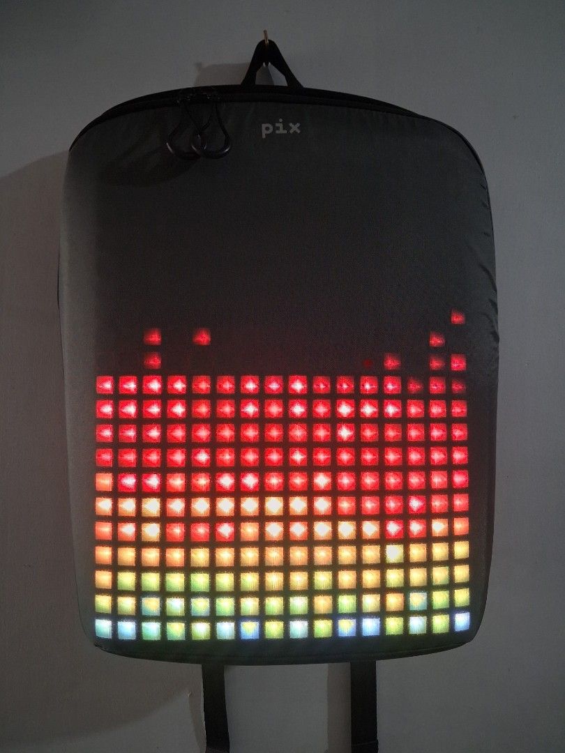 PIX Waterproof Laptop Backpack With Programmable Led Lights (Category: Laptop Bags & Sleeves) located in Mandaluyong City. Submitted by daddyjpanlilio24 (Listing ID 1463557371, Image 2). Description: P 1650+sf Can pass as new padala hindi nagamit Pix Waterproof Back Pack (15" Laptop Compartment)With Customizable Led Lighting Needs powerbank to power the led lights Download the pix app in playstore and connect via bluetooth to customize the led li