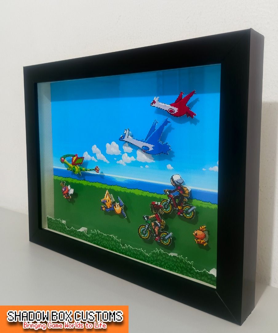 Pokemon Emerald Opening Scene Shadow Box, Video Gaming, Video Games ...