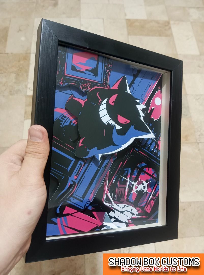 Pokemon Gengar EX Card Full Art Shadow Box, Video Gaming, Video Games ...