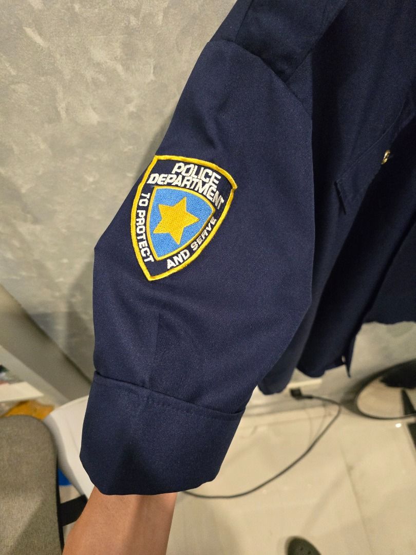 Police Uniform Costume (Category: Tshirts & Polo Shirts ) located in Quezon City. Submitted by outofhabits_store (Listing ID 1463577954, Image 2). Description: Size: fits XL Width: 26 inches Length: 29 inches Buy 2 items worth 600 pesos and get them for 1,000 Payment method: GCash Shipping options (shouldered by buyer): J&T 3-7 days, Lalamove or Grab within the day Location: Quezon City Please manage your expectations as this item is not brand ne