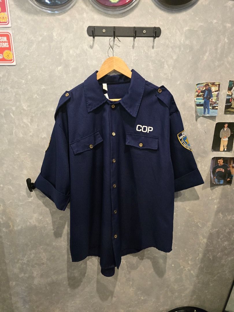 Police Uniform Costume (Category: Tshirts & Polo Shirts ) located in Quezon City. Submitted by outofhabits_store (Listing ID 1463577954, Image 1). Description: Size: fits XL Width: 26 inches Length: 29 inches Buy 2 items worth 600 pesos and get them for 1,000 Payment method: GCash Shipping options (shouldered by buyer): J&T 3-7 days, Lalamove or Grab within the day Location: Quezon City Please manage your expectations as this item is not brand ne