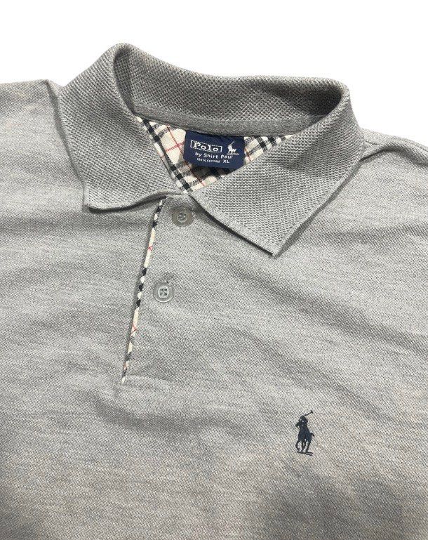 POLO Long Sleeve Polo Shirt (Category: Tshirts & Polo Shirts ) located in San Pedro. Submitted by lifebeginsaftercoff33 (Listing ID 1463697507, Image 3). Description: - POLO Longsleeve - Color: Grey - Style: Long Sleeve Polo Shirt - Size: XL on tag - Dimes: 22 x 27 in - Material: 100% Cotton - Features: Classic polo collar, embroidered chest logo, plaid pattern on inner collar lining - Occasion: Casual wear - very soft comfy stretchy thick fabric