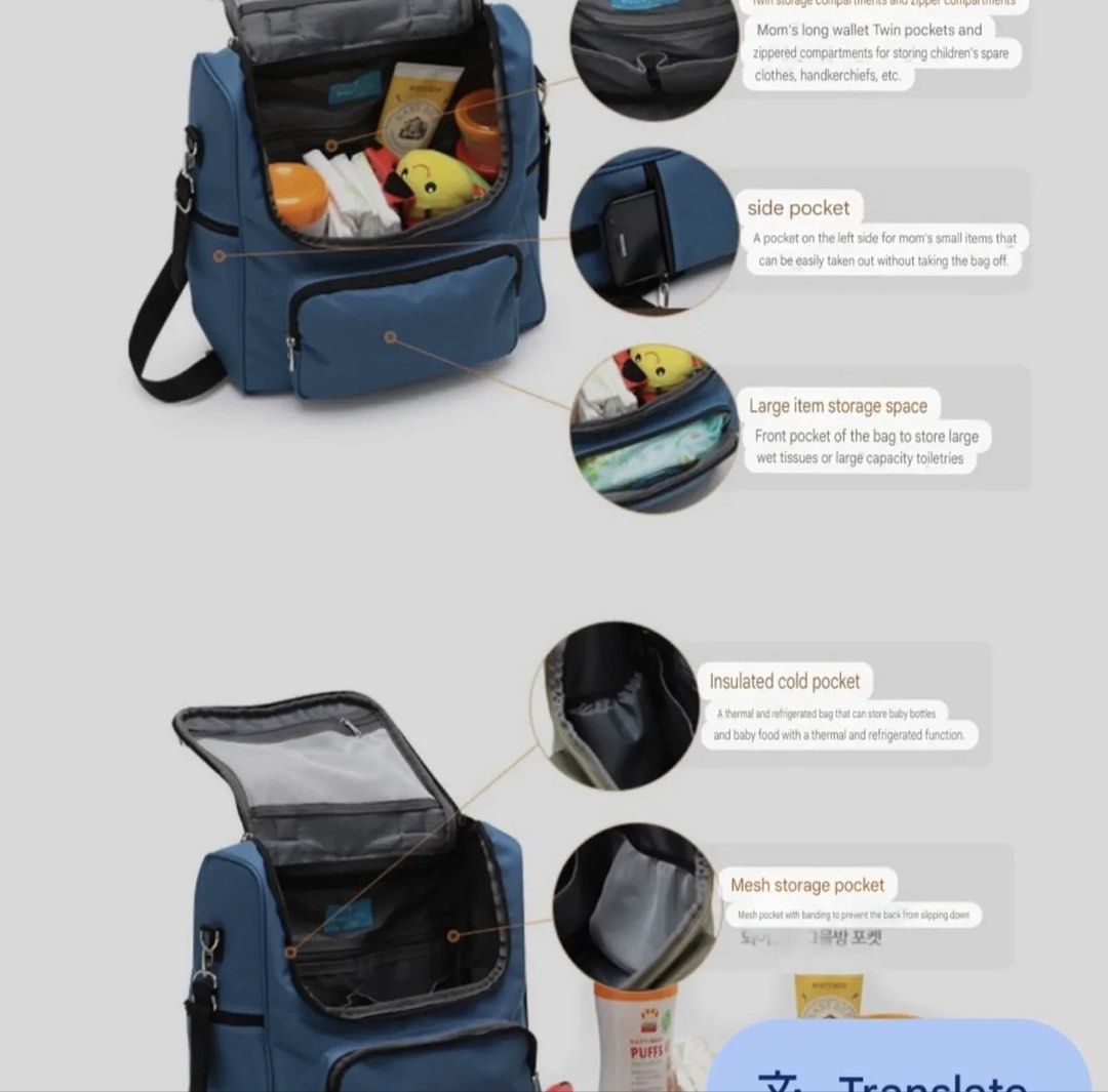Ponopino Diaper Bag Backpack - Dark Grey (Category: Backpacks) located in Quezon City. Submitted by pattycloset08 (Listing ID 1463559632, Image 2). Description: - Dark grey Ponopino diaper bag - Multiple compartments for organization - Insulated pocket for bottles - Convenient side pocket for easy access - Versatile: wear as a backpack or carry by top handle - Ideal for parents on the go.